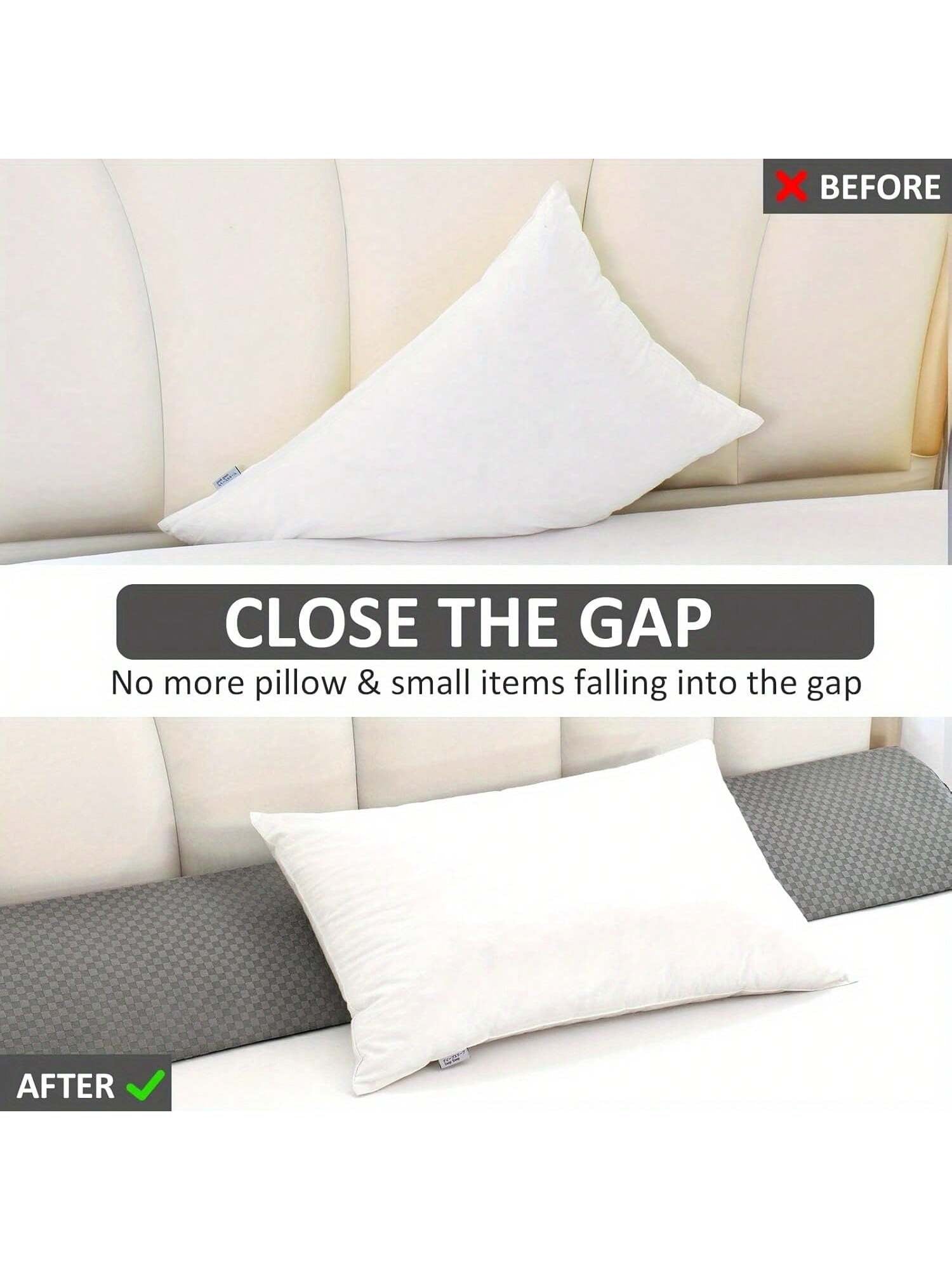 Wedge Pillow for Headboard - Bed Wedge Pillow Headboard, Bed Wedge Gap Filler, Pillow Wedge for Headboard Gap - Fill the Gap (0-8") between Headboard and Mattress