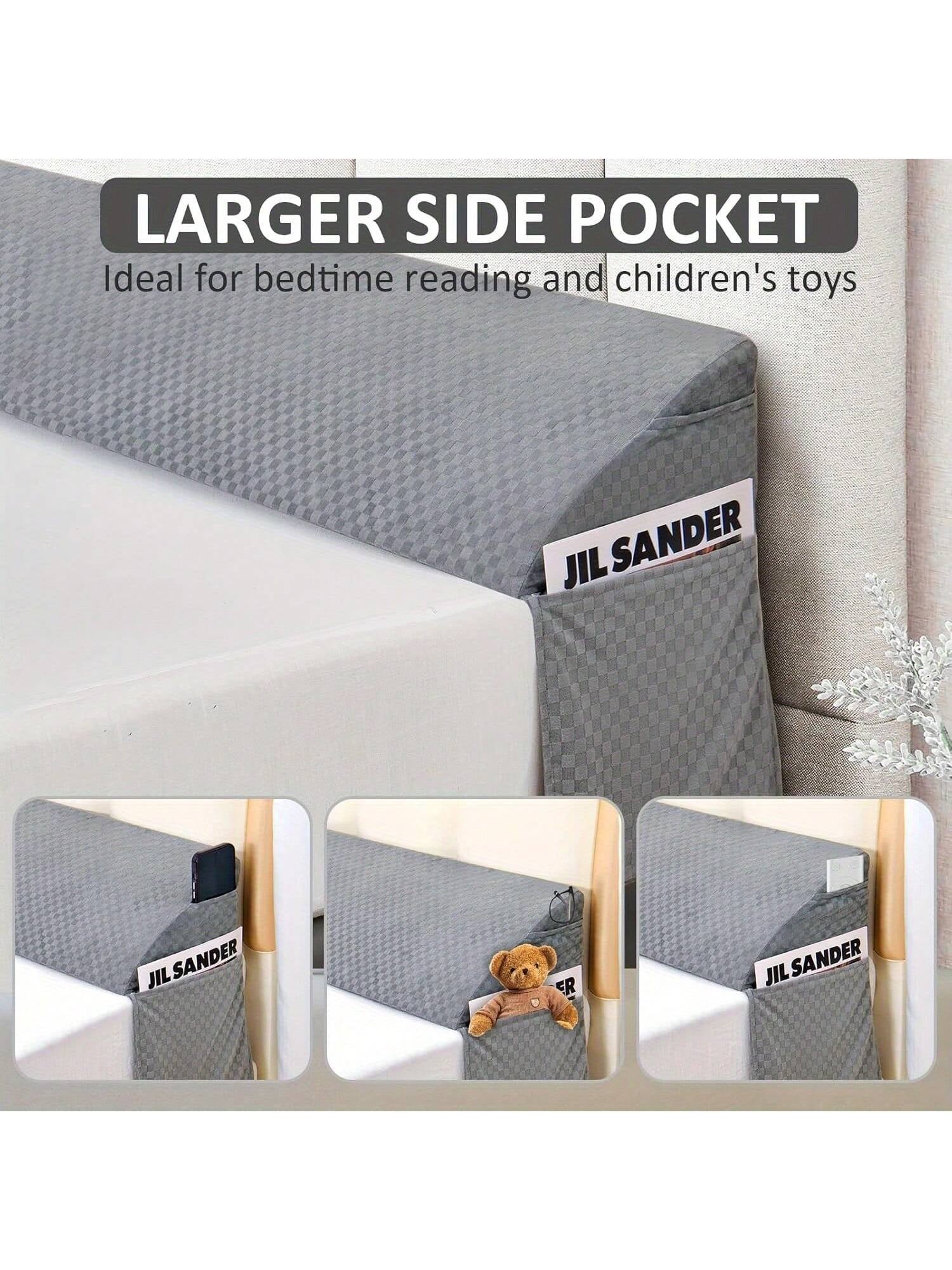 Wedge Pillow for Headboard - Bed Wedge Pillow Headboard, Bed Wedge Gap Filler, Pillow Wedge for Headboard Gap - Fill the Gap (0-8") between Headboard and Mattress